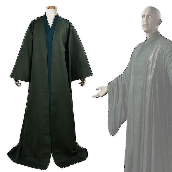 Voldemort Robe Cosplay Kostym Set Vuxen Halloween Kostym Huvtröja Cape-XXL