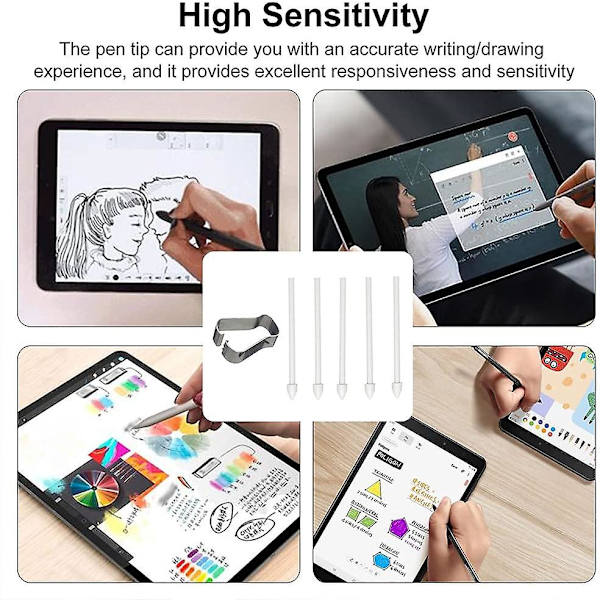 Touch-penna med avtagbart verktyg, ersättnings- och påfyllningsspetsar, S Pen-spetsar, universell touch-penna, påfyllningsverktygssats, lätt