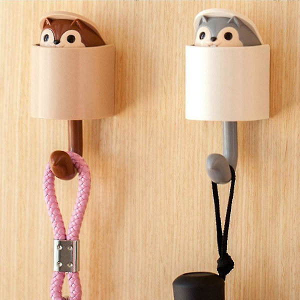 Sett med 3 Ekornskroker, Sticky Kroker for Barn, Håndklekroker, Sticky Kroker, Dyre Veggkroker