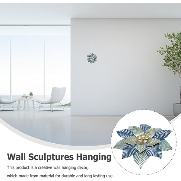 Metallblomstkunst Metallhagedekorasjon Moderne Blomster Skulptur Blomster Hengekunst Dekorasjon Henge for Innendørs Hjem Hage Patio Gjerde Stue