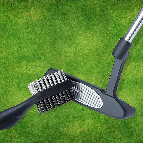 3 stk. Golfbørste, Golfkølle Rengjøringsbørste Sporrenser Dobbeltsidig Nylon & Rustfritt