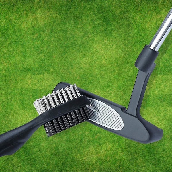 3 stykker golfbørste, rensebørste til golfkøller, rillerens Dobbeltsidet nylon og rustfrit