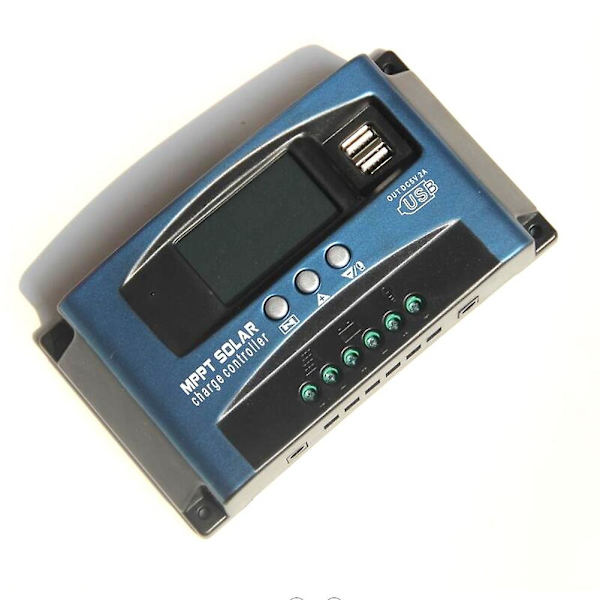 100a Mppt Solcelle Laderegulator Dobbelt Usb Lcd Display 12v 24v Auto Solcellepanel Oplader Regula