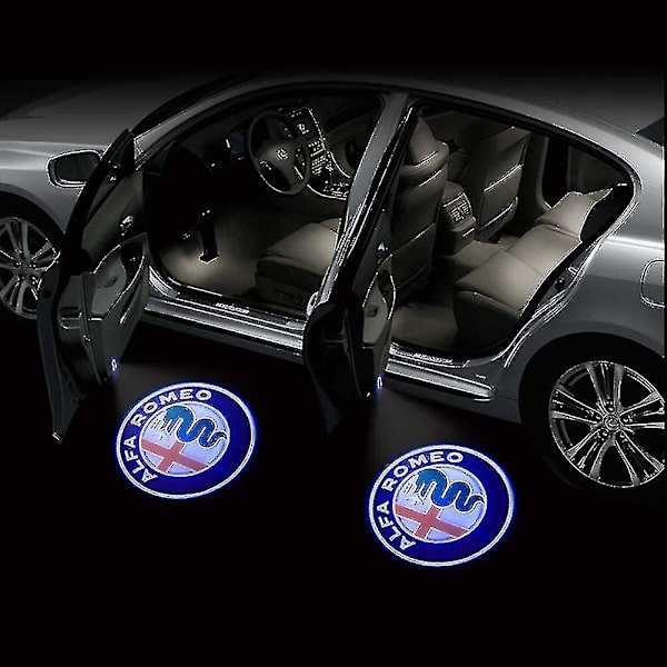 Dww-2stk LED-dørvelkomstlogo-lys projektor for Alfa Romeo Giulia Romeo Mito Stelvio Brera 147 156 159 Gt,e