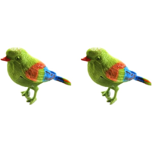 14 kpl Chirping Bird Mini Bird Figurine Lintu laululelu Pääsiäispuukoriste Lelu Liiketunnistin
