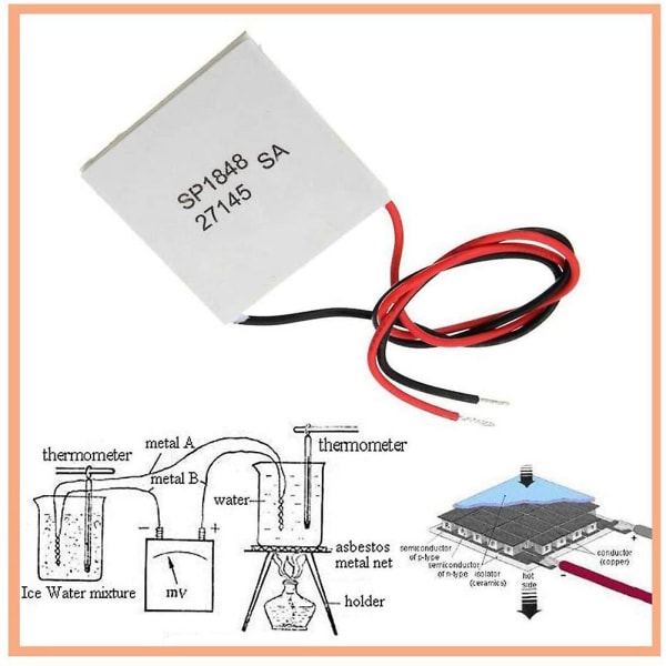 2 stk 40x40mm Termoelektrisk Generator Sp1848-27145 Peltier Teg Modul