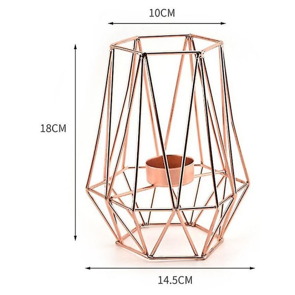 Metal stearinlysholdere Geometriske lysestaker stearinlyslykt Hjemmebord