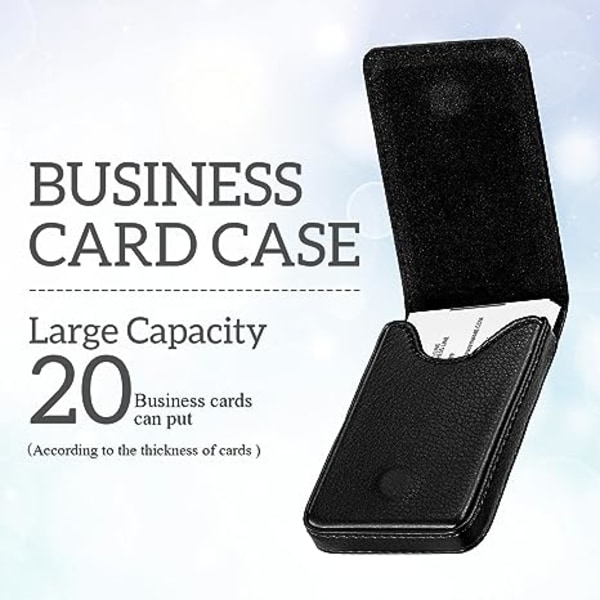 2 styks visitkortholder, visitkortpung PU-læder visitkortetui Lomme Business-navnekortholder med magnetisk lukket kreditkort ID C