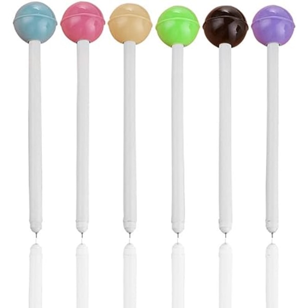 KitMax (TM) Paket med 8 st 0,5 mm Söt Cool Nyhet Godis Färg Lollipops Dekor Gel Bläck Penna Kontor Skolmaterial Elever Barn Present (Färg May Var
