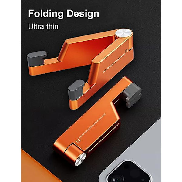 Mobiltelefonhållare, universell ministorlek bärbar aluminiumlegering hopfällbar telefonhållare för skrivbord, kompatibel med alla mobiltelefoner, iPhone, iPad Mini, Tab