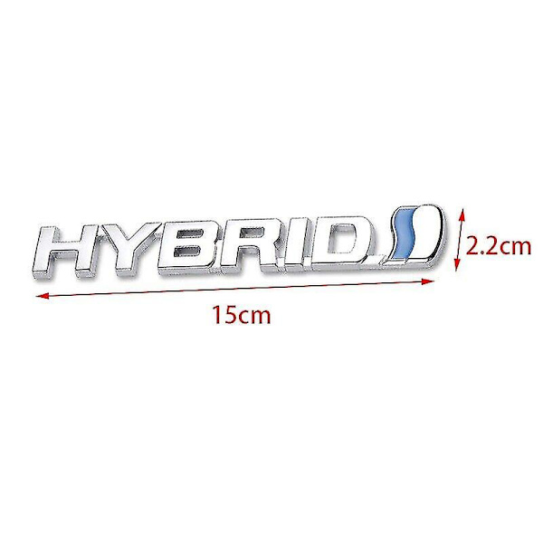 Hybrid Toyota -merkkiembleemi 3D kromi logo auton tarra Prius Rav4 Yaris