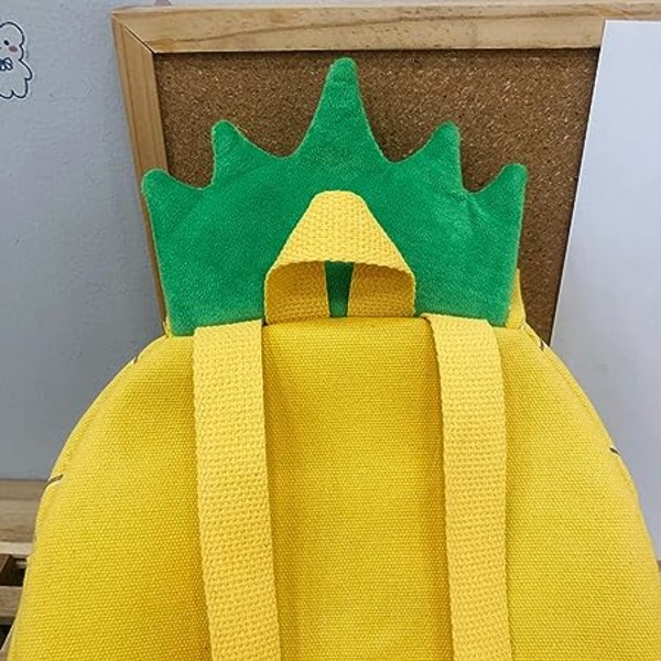 9,84\" Ananas Plysch Ryggsäck Y2k Söt Gul Grön Handväska Kawaii Liten Väska Skolryggsäck för Kvinnor Vuxna Flickor Pojkar Barn Småbarn