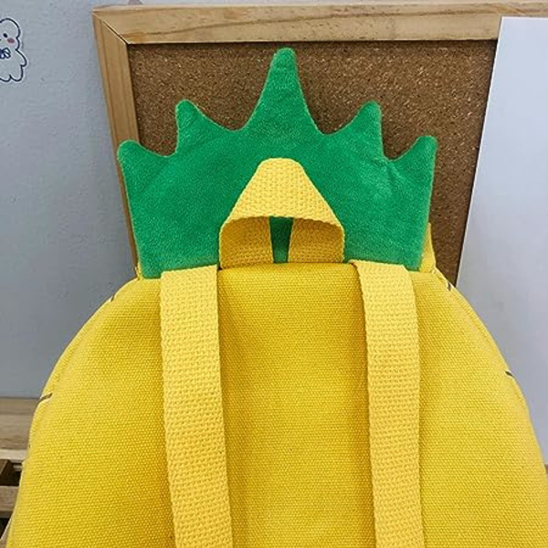 9,84\" Ananas Plysj Ryggsekk Y2k Søt Gul Grønn Veske Kawaii Liten Veske Skolesekk for Kvinner Voksne Jenter Gutter Gutter Småbarn