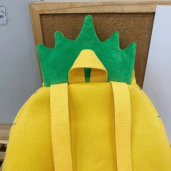 9,84” Pineapple Plysch Ryggsäck Y2k Söt Gul Grön Handväska Kawaii Liten Väska Skolryggsäck för Dam Vuxna Flickor Pojkar Barn Toddler