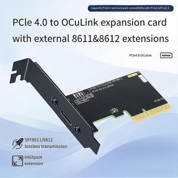 PCIe 4.0 X4 til Oculink SFF8611/8612 adapterkort PCIE 4.0 SSD U.2 OCUlink adapterkort PC-tilbehør