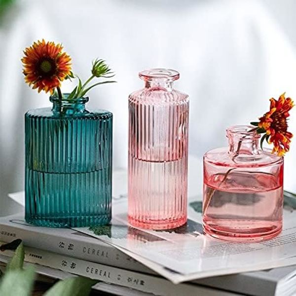 Dekorativ glasvas Dekorativ vas Ny Multicololr Glasvaser Blomkruka Minibflaskor Dekoration Hem Nordisk Torkad Transparent Hydroponisk Liten Bo