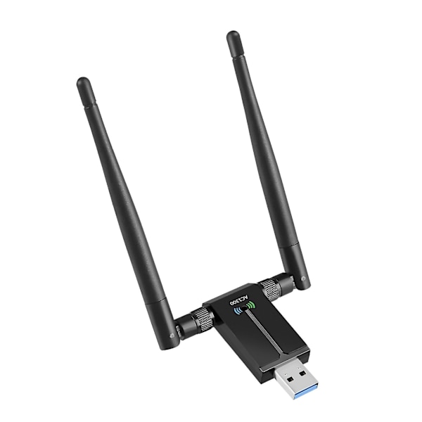 Langaton USB WiFi-sovitin PC:lle - 802.11ac 1200 Mbps Dual 5dBi antennit 5G/2.4G