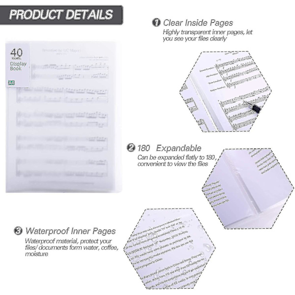 Lommer Plastik Præsentation Bog Portfolio Mappe Fil Mappe Klar Ærmer Beskyttere Display Bog Dokument Organizer Til Musik