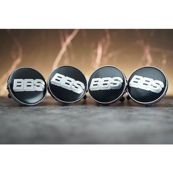 Bbs Black Carbon Hjul Center Caps Nav Badges Emblem 60mm 4stk