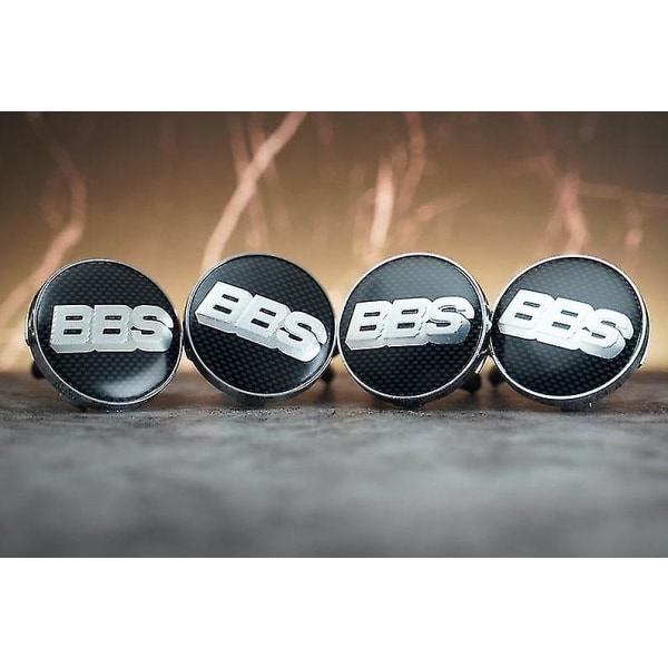 Bbs Black Carbon Wheel Center Caps Hub Badges Emblem 60mm 4pcs