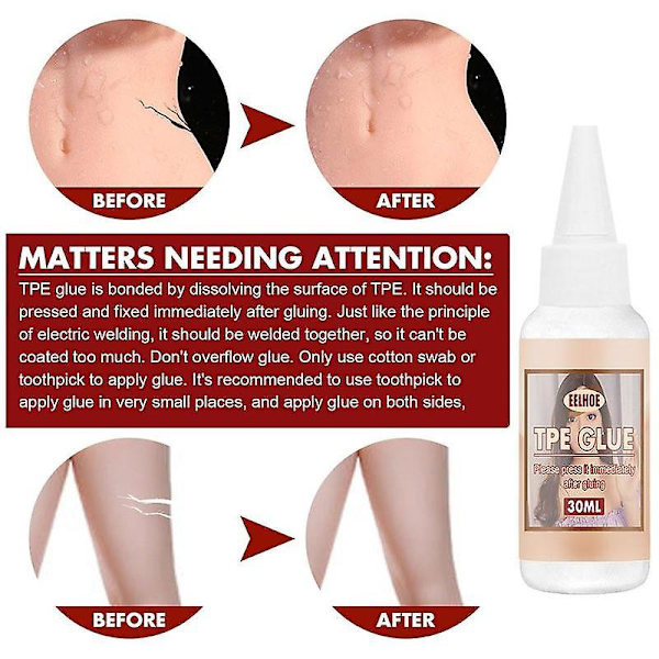 Flytande lösningsmedellim för silikon TPE-docka, rivning, splittring, reparationslim 30 ml