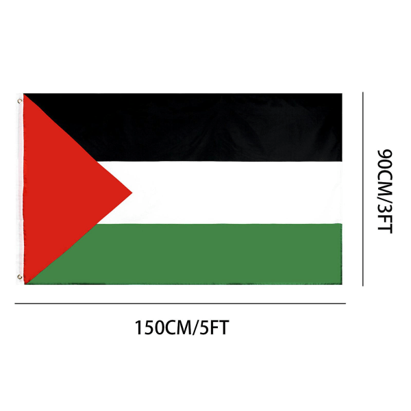 Palæstina Flag Udendørs Flag Fade Udenfor Haveflag 90x150cm