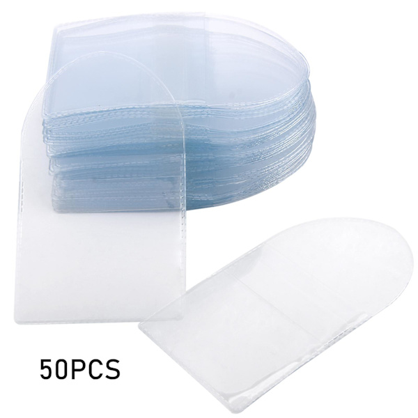 50 stk Holdere Flip Smykkeoppbevaring Enkelt Lomme Mynt Sleeve Klar Vanntett