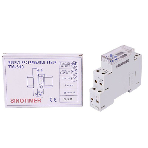 Y5gd tm610 220v/110v ajastimekytkin 18mm yksimoduulinen din-kisko lcd-digitaalinen 7 päivää 24 tuntia ohjelmoitava lähtöteho 16a
