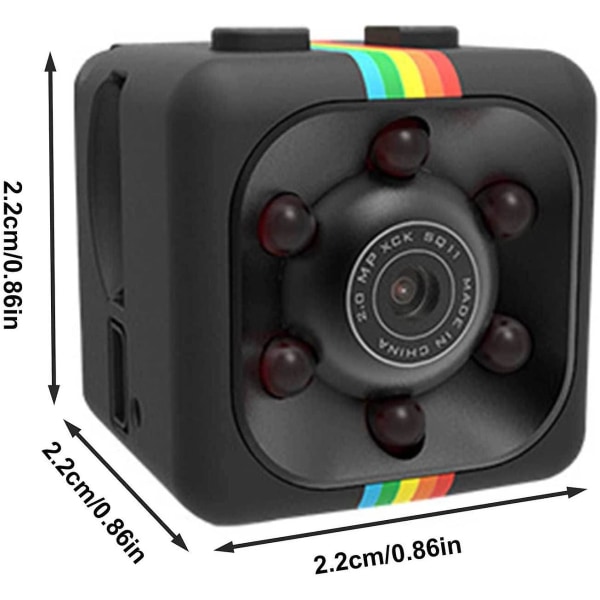 2 st Sq11 1080p kamera, minivideokamera med justerbart stativ, minikamera överföringsavbildning Night Vision Hd vidvinkelbild F