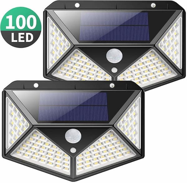 Solcellelampe til udendørs brug, [Udvidet version - 2 stk] 100