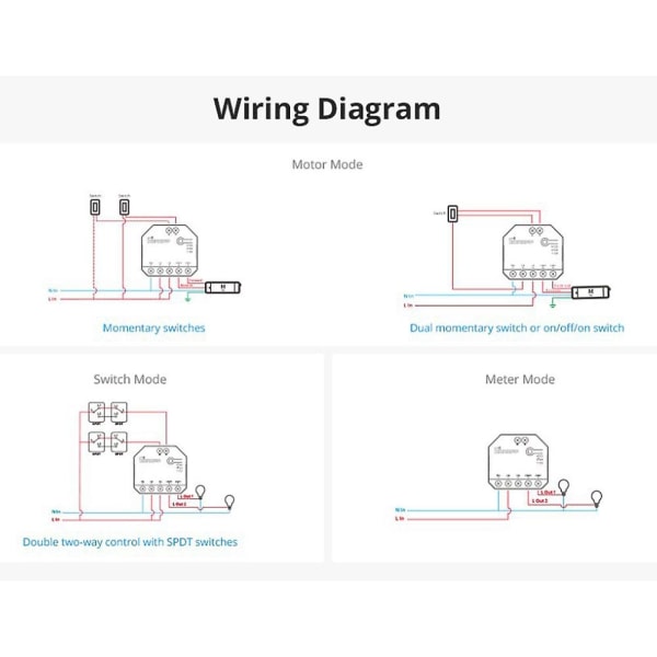 Sonoff Dual R3 Smart Wifi Switch 2-vejs styring DIY Mini Switch Strømmåling 2-gang Stemmestyring
