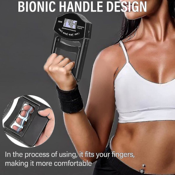 Caraele Gripstyrke Tester, 396lbs/180kg Digital Hånddynamometer Gripstyrke Måler Usb Lcd Skærm Hånd