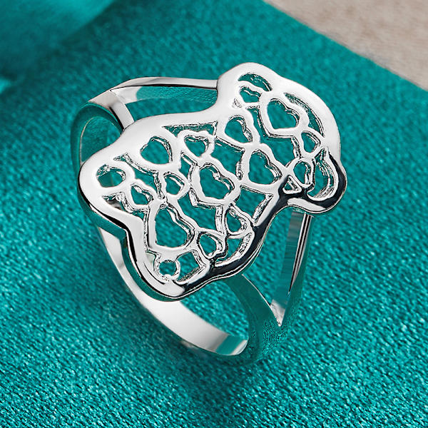 925 Sterling Hopea Ontto Karhu Sormus Muoti Korut Miehille Naisille Lahja Plata 7