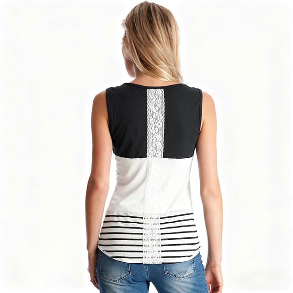 Strækbar ventevest pullover top T-shirt ammeadgang moderigtig patchwork stribet til vordende mødre marineblå S Navy Blue S