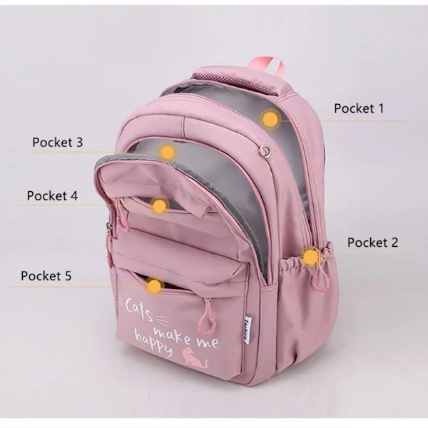 Kawaii koululaukku tytöille, korealainen tyyli, kirjalautku, suuri reppu matkustamiseen ja korkeakoulukäyttöön, suositellaan teini-ikäisille Purple