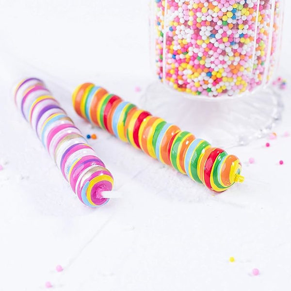 Sweety Rainbow Värikäs Lollipop-Kakun Kynttilä Koristeeksi Syntymäpäiväjuhliin, Vauvakutsuihin ja Hääjuhliin - Tarvikkeet ja Suosikki