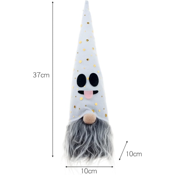 Halloween plys gnome stående Halloween gnome med LED, svensk gnome håndlavet Halloween tomte skandinavisk udstoppet dukke Halloween gnome bordplade fig