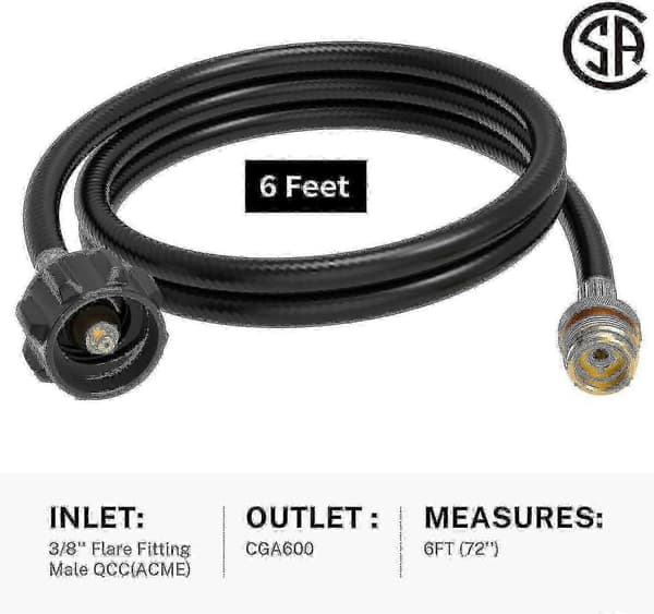 Weber Q 6ft Propan Slangeadapter 1lb til 20lb Konverter