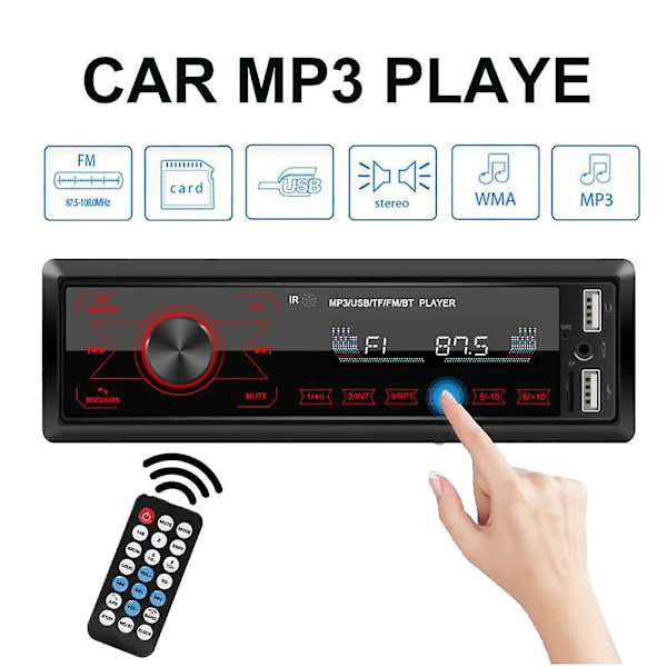 Auton stereot Bluetooth-kosketusnäyttö Autoradion Bluetooth 4x60w 7 väriä 2usb/sd/aux Hands Free Blueto