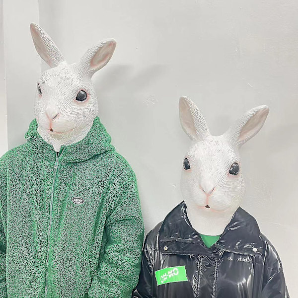 Realsitisk Latex Kaninmaske Til Hele Hovedet Til Halloween Karneval Kostume Parade