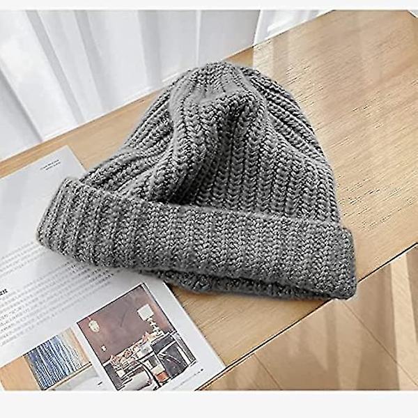 Strikhue til kvinder, afslappet beanie, gadetøj, chunky strik