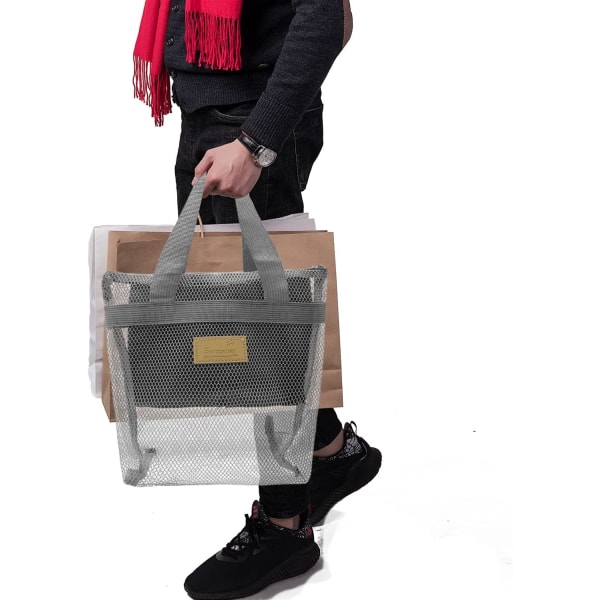 Mesh Dusj Caddy Bag, Hurtig Tørkende Bærbar Tote Bag og Innerlomme, Lett Bad Organizer for Bad Svømming Trening Strand