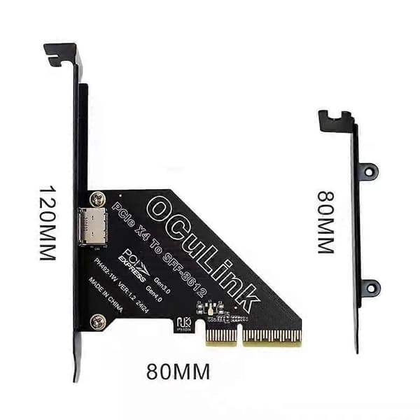PCIe 4.0 X4 til Oculink SFF8611/8612 udvidelseskort til SFF-8639 U.2 SSD til eksternt grafikkort til Win/Linux Black