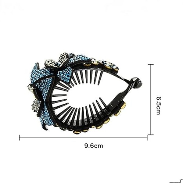 Rhinestone Blomster Hårklemme Ponytail Holder Kvinder Hårspænde Haj Klip Krabbe Klip Styling Hovedbeklædning Til Mor (grå)