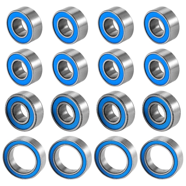16 stk gummiforseglede kulelagersett for Tt02 Tt-02 Tt02d Tt-02d 1/10 Rc biloppgraderingsdeler tilbehør