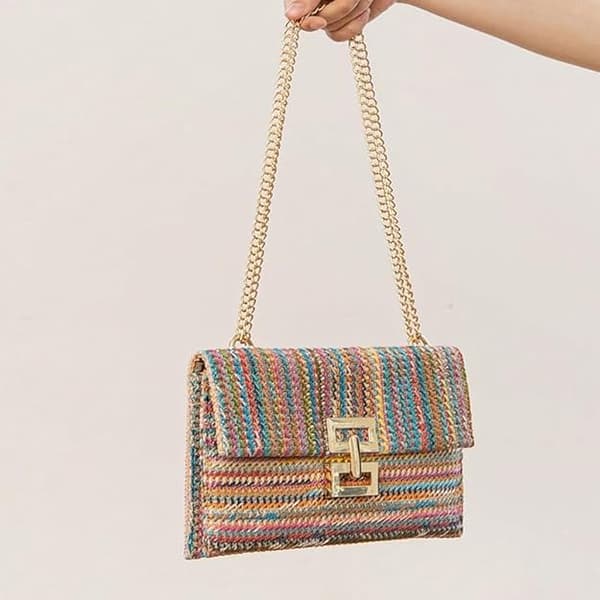 Kvinnors sommarstrandväskor Halmkopplingväskor Vävda handväskor Halm Crossbody-väskor