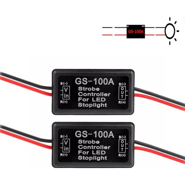 9-30 V vilkkuva vilkkuva vilkkuva ohjaimen vilkkumoduuli LED-jarruvalon takajarruvalolle korkeakiinnitys/3. jarruvalo - 2 kpl