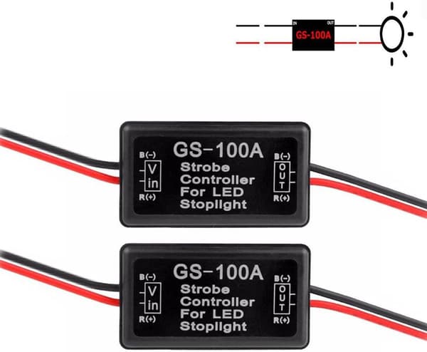 9-30V Blinkende Strobe Blinkende Controller Blinkende Modul til LED Bremslys Hagestoplys Høj Montering/3. Bremslys - 2Pack