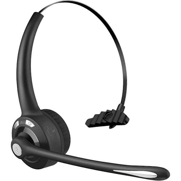 Bluetooth-headset med mikrofon, trådlöst kontorsheadset, over-head-hörlurar, lastbilschaufför Bluetooth-telefonheadset för callcenter, Skype, Voip, stöder