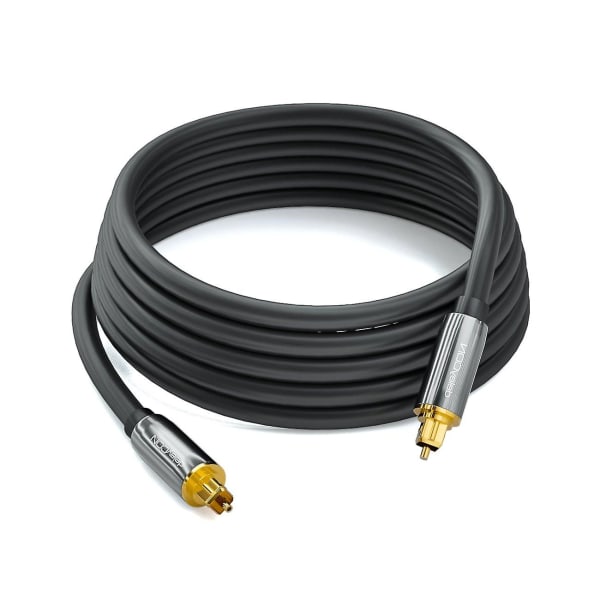 0,5 m (1,65 ft.) Optisk digitalt lydkabel S/pdif 2x Toslink-stik Fiberoptisk kabel Metalstik 5 mm fleksibel - sort